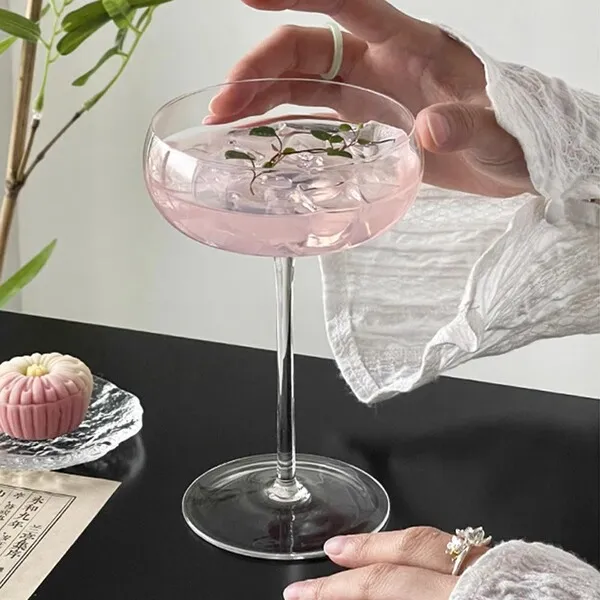 Ins Style Round Belly Goblet Glass Cocktail Cup