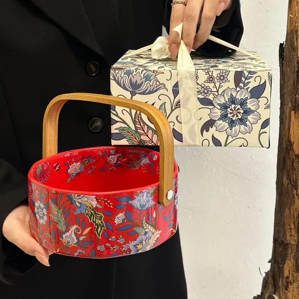 Iris basket-red+portable gift box