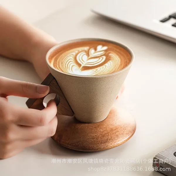 Terracotta conical coffee cup
