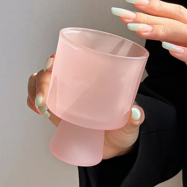 Frosted pink cone cup