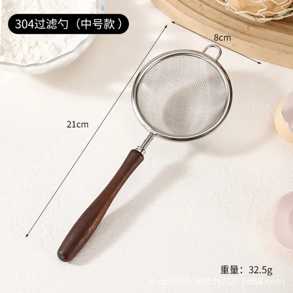 Small Walnut wood handle 304 mesh screen [single ear]