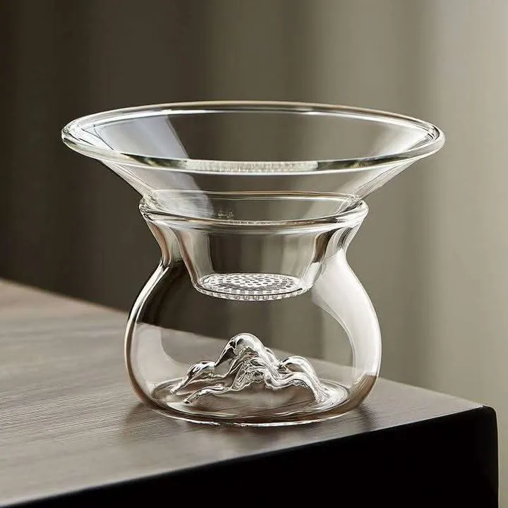 Laser drilled glass tea drain open model