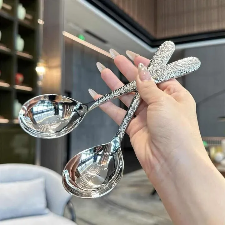 6 Pis Silver curry spoon