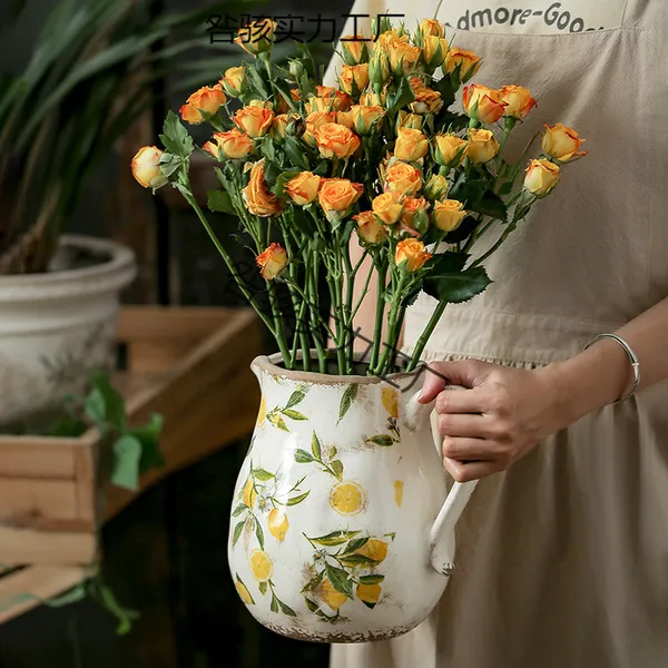 Lemon round belly flower pot small