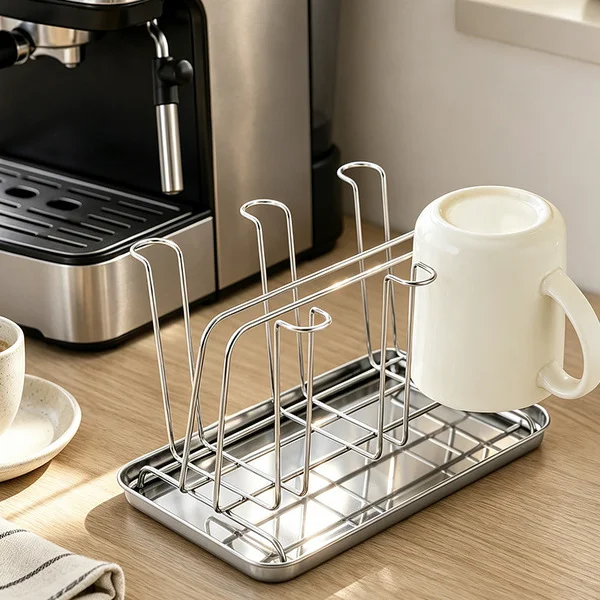 304 Steel Water Tray Drain Rack for Home Use Mug and Glass Storage Drying Rack