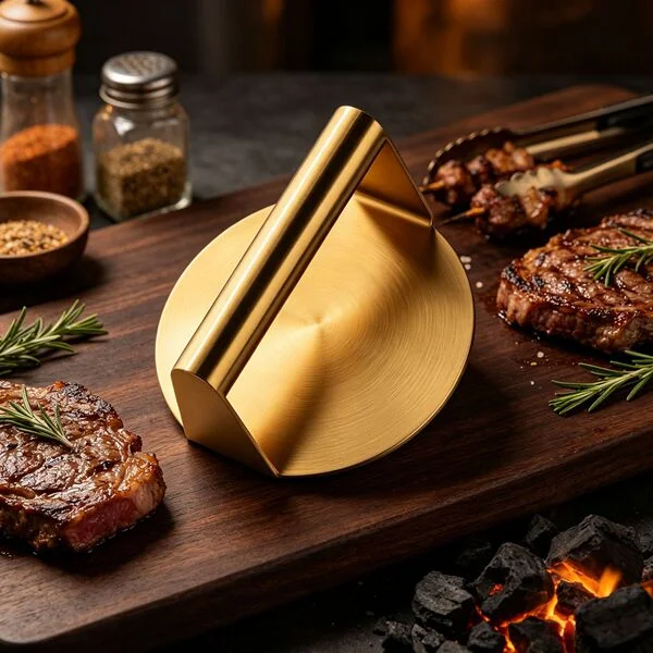 Stainless Steel Hamburger Press, Round Manual Meat Patty Press, Suitable for Home Kitchen and Hotel Use, All-In-One Steak and Rice Ball Press
