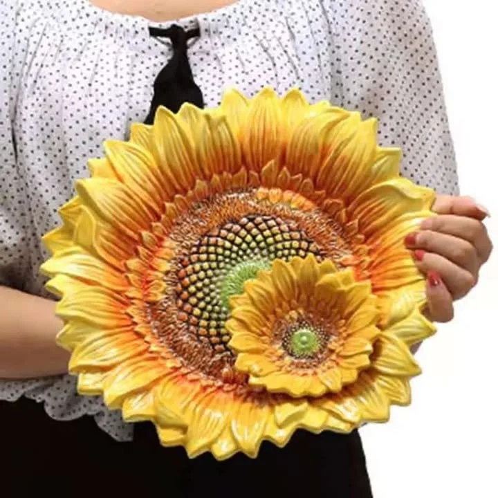 Sunflower Ceramic Double City Fruit Plate Sauce Plate