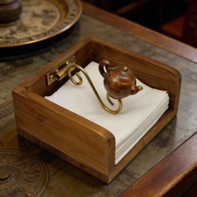 Solid Wood Tissue Box Creative Napkin Paper Box Commercial Desktop Personalized Storage Wooden Paper Box Hotel Zakka