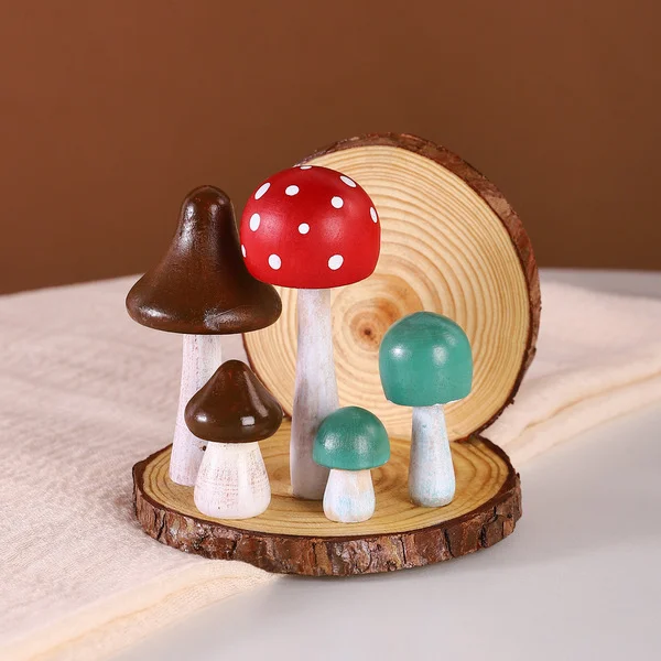 wooden stump mushroom forest tissue holder