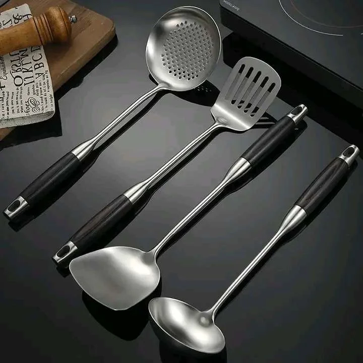 Stainless Steel Cooking Spatula, Household Kitchen Utensils, Spoon, Frying Spoon, Pot Spoon Set, Soup Spoon, Kitchen