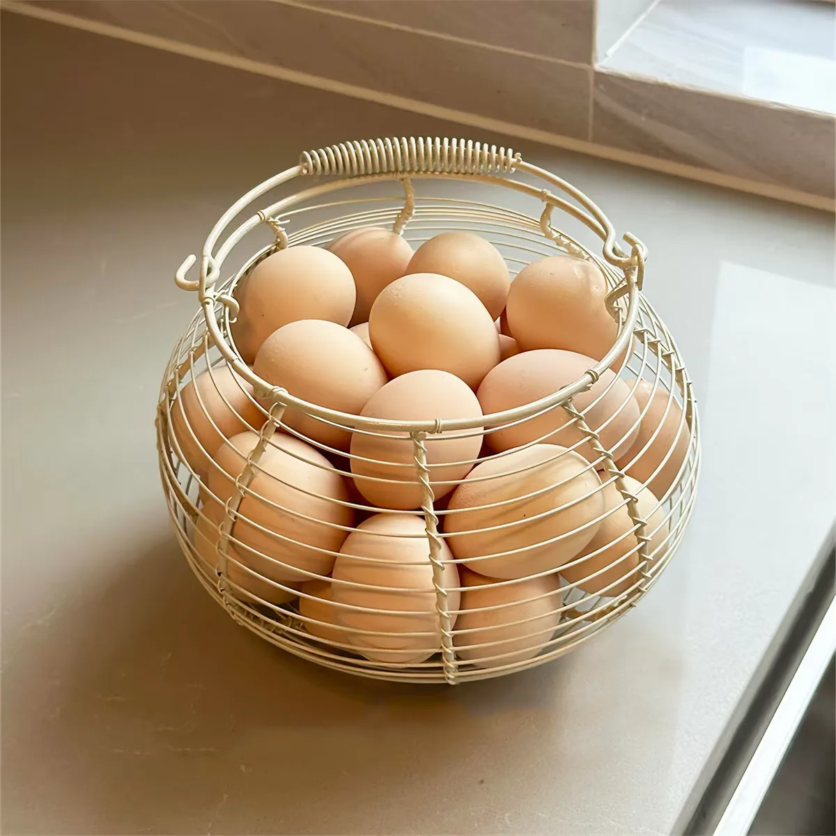Eggs holder metal handle