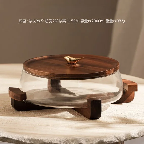 Type a (large size) fruit salad bowl + wooden base