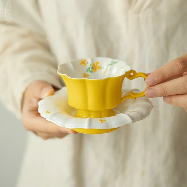 Little yellow flower petal coffee cup