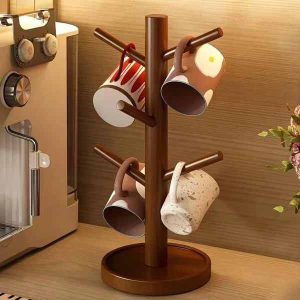 Jewelry Display Stand Desktop New Model Solid Wood Storage Rack Inverted Draining Coffee Cup Key Accessory Storage Rack