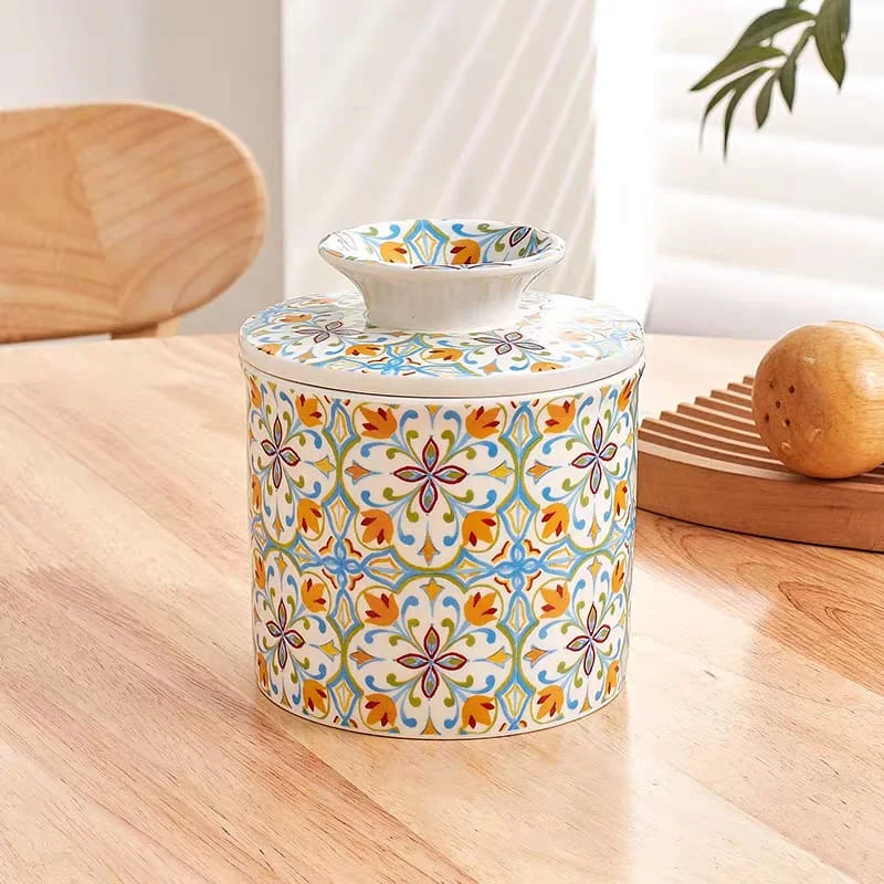 Approxual butter can - flowers A
