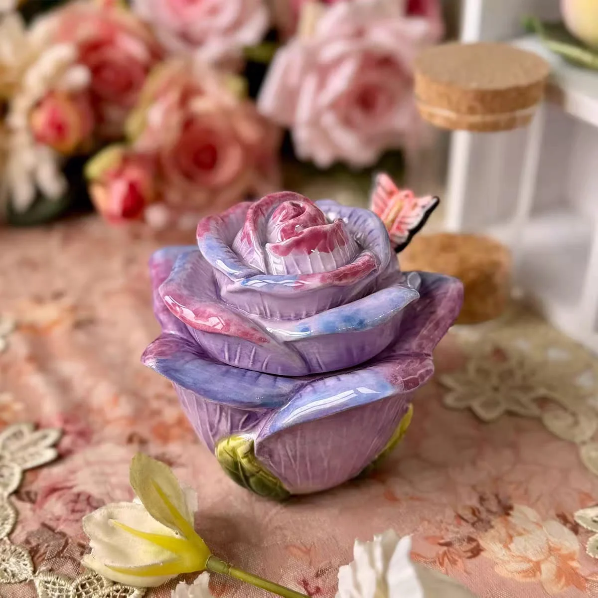 Purple colour rose pot