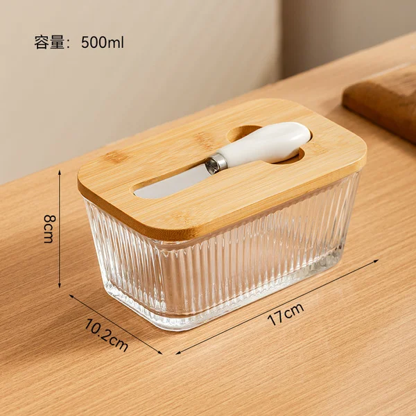 Wood color rectangular vertical pattern knife with ceramic handle
