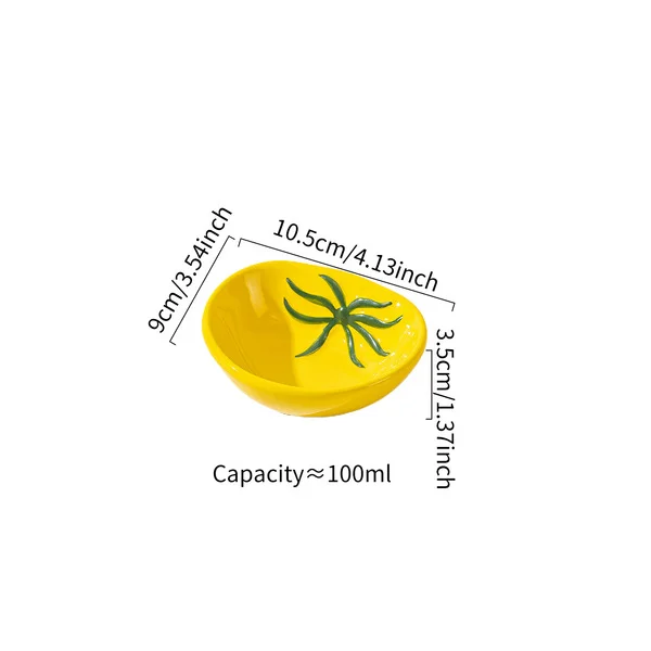 Yellow tomato dipping dish