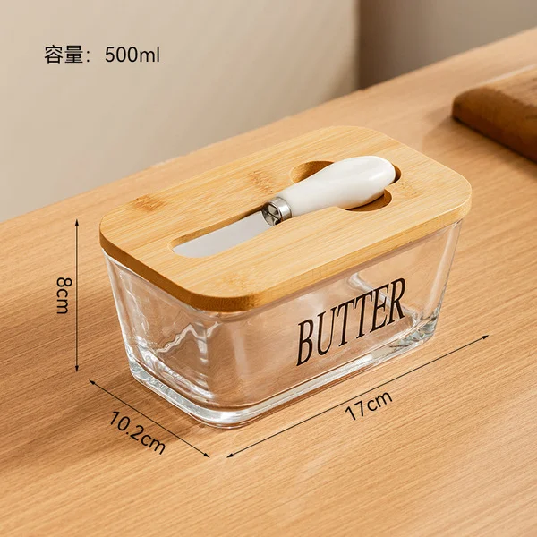 Decal wood color rectangular flat knife with ceramic handle