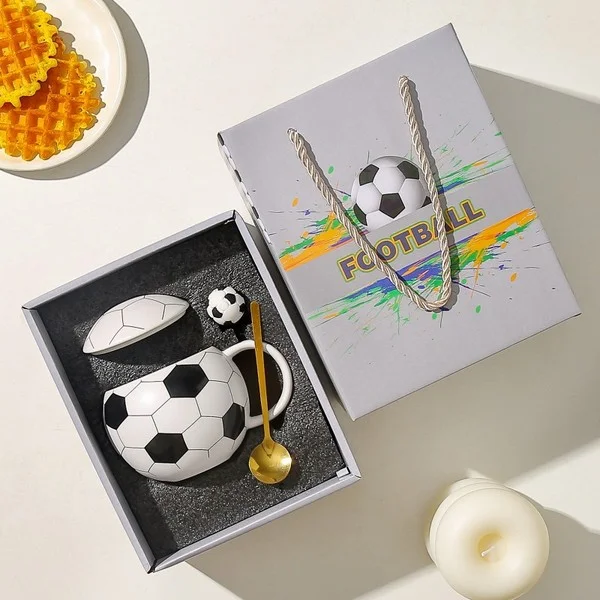 Ball black {upgraded version} (1 cup, 1 lid, 1 spoon) gift set