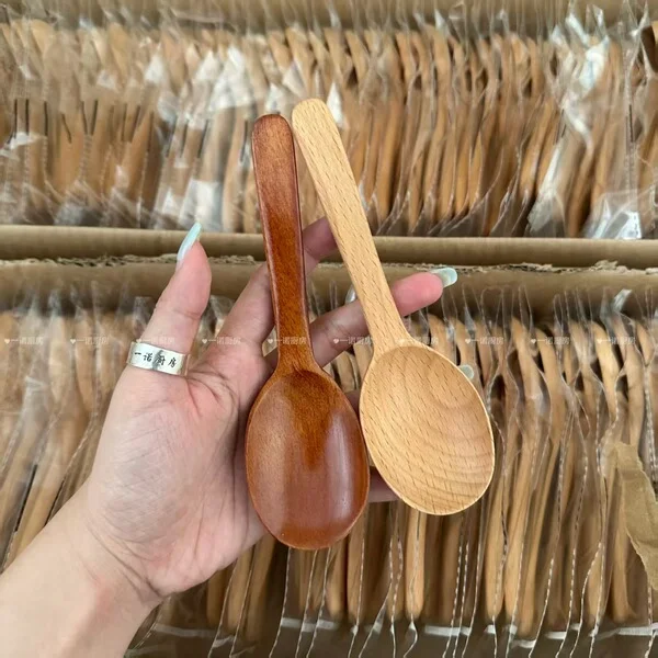 Japanese Wooden Spoon High-Value Wooden Handle Spoon Kidsren's Eating Household Wooden Spoon Tableware Hotel Restaurant Spoon