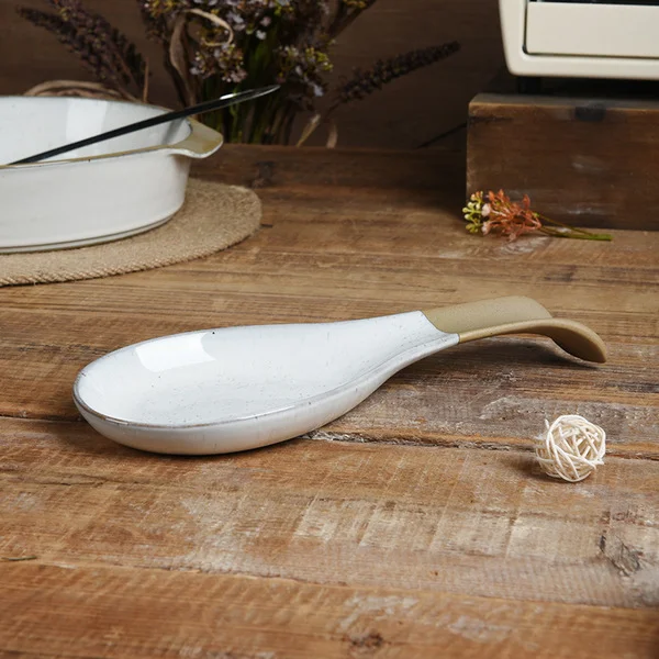 Cross-Border Nordic Style Kiln-Turned High-Value Ceramic Spoon Holder Manufacturer Direct Sales European Retro Household Ins Style Spoon