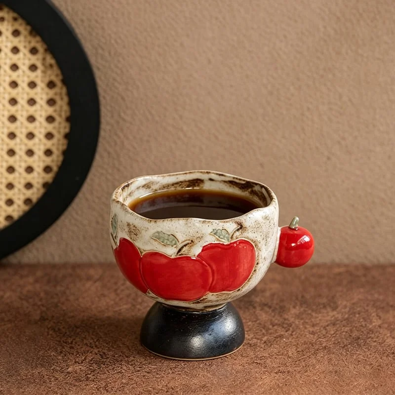 Lemeng creative apple-shaped ceramic coffee mug