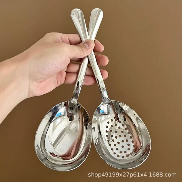 304 Stainless Steel Large Serving Spoon Internet-Famous Goose Egg Spoon Serving Spoon Communal Spoon