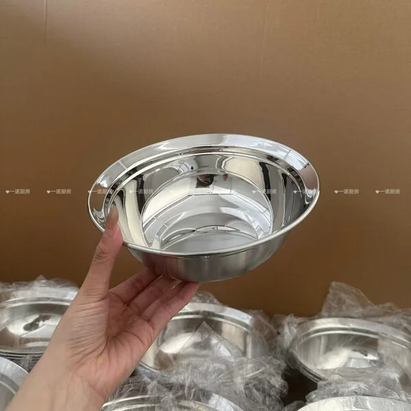 316 Stainless Steel Dinner Plate Food Grade Thickened Household Soup Basin Vegetable Washing Basin suit Draining Basket Soup; 316 steel soup basin [20cm]