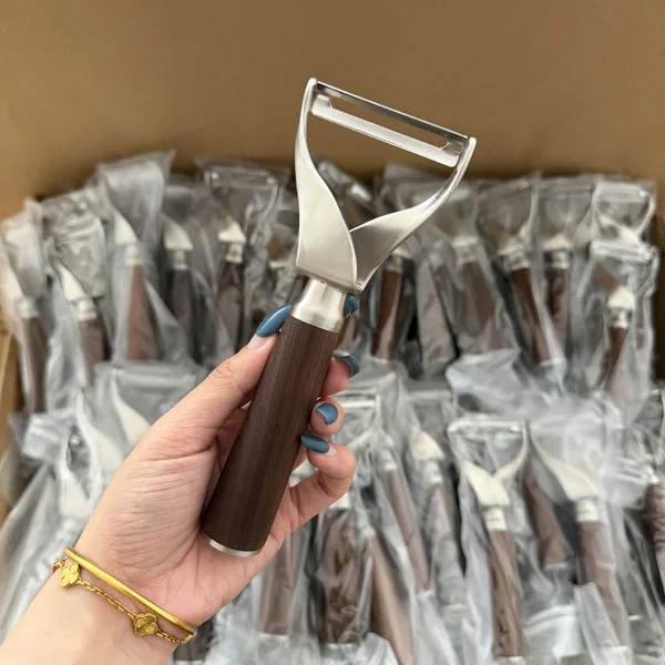 Y-Shaped Walnut Wood Peeler Potato Knife Peeling Tool for Home Use Multifunctional Fruit Peeler