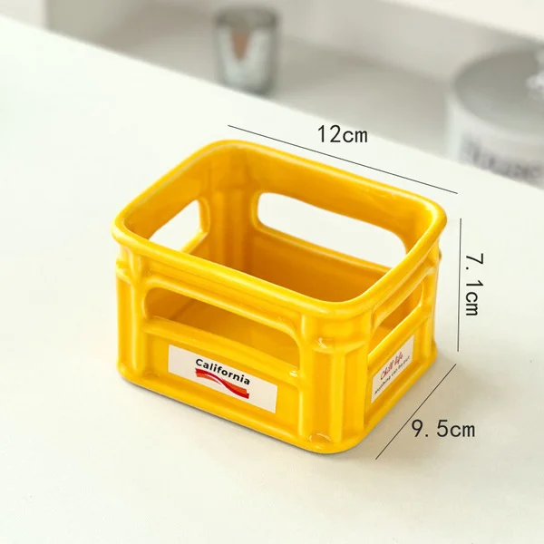 Coffee shop ins style creative ceramic bowl cute snack bowl fruit bowl snack basket popcorn fried chicken fries Bowl ( Yellow